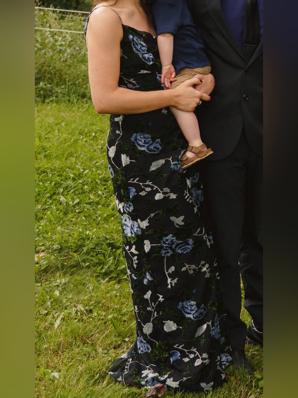 Chic Romantic Black Burnout Velvet Floral Cowl Neck Dress